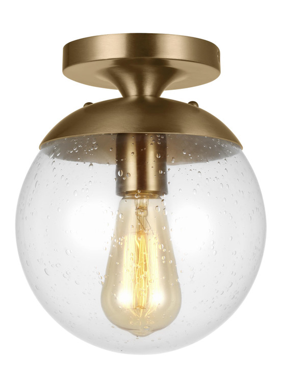 Visual Comfort Studio  - Studio Collection  Leo - Hanging Globe Contemporary One Light Wall / Ceiling Semi-Flush Mount in Satin Brass 7501801EN7-848