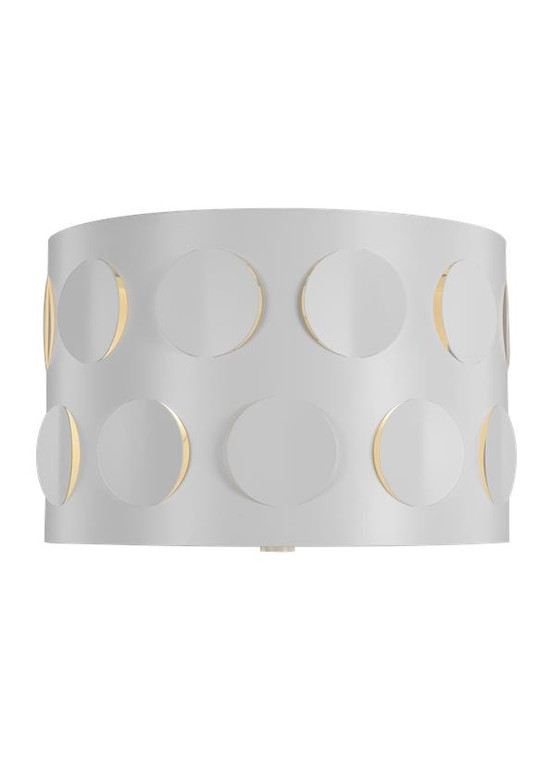 Visual Comfort Studio kate spade new york Dottie  Small Flush Mount in Matte White KSF1002MWT