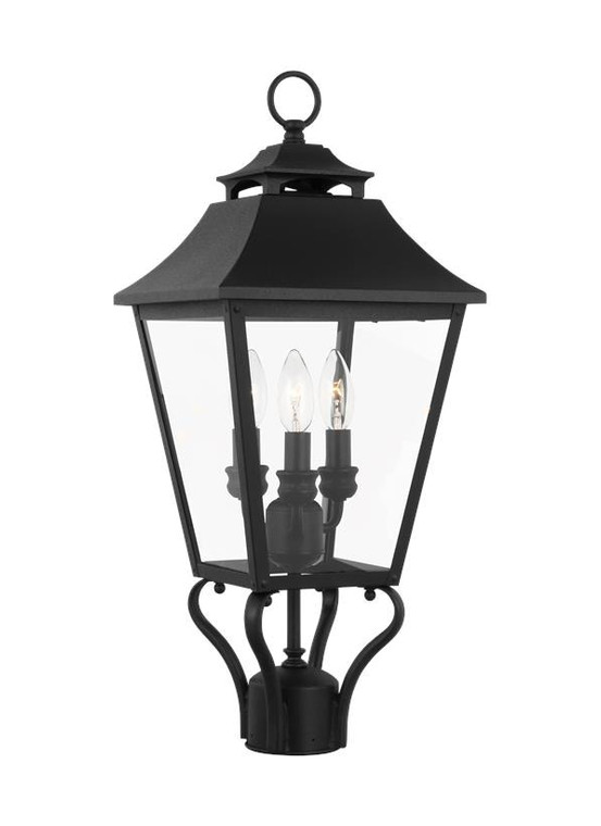 Visual Comfort Studio Sean Lavin Galena Traditional Small Post Lantern in Textured Black OL14406TXB