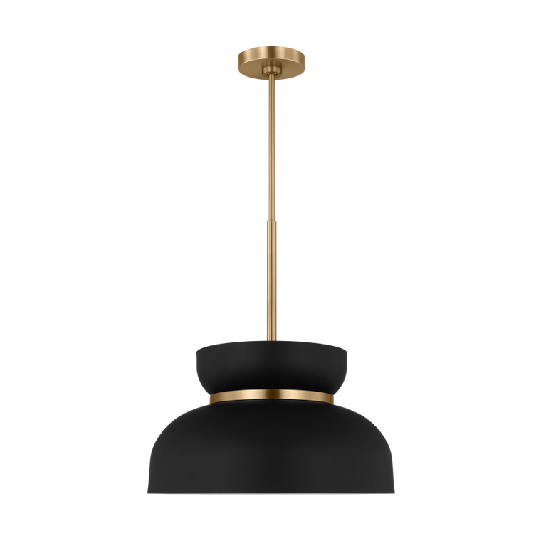 Visual Comfort Studio Drew & Jonathan Pemberton Modern Medium Pendant in Midnight Black / Satin Brass DJP1111SBMBK