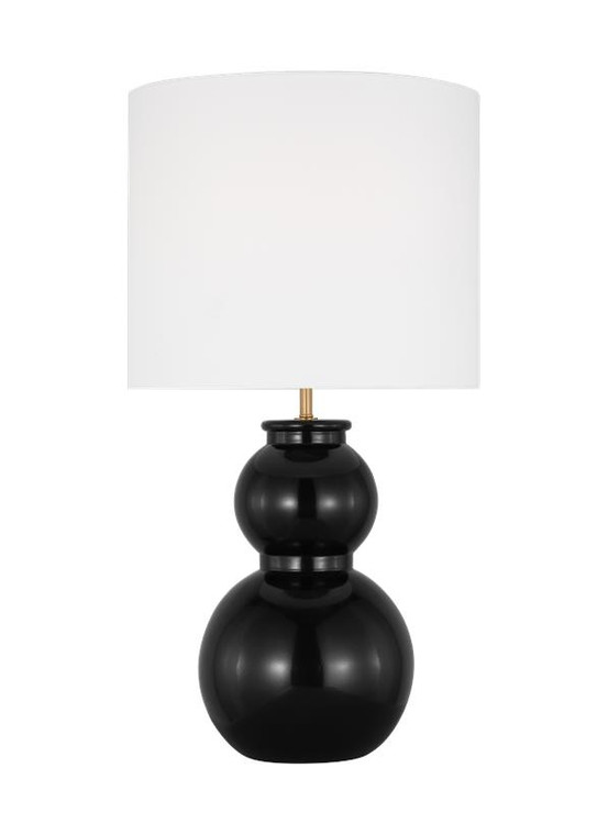 Visual Comfort Studio Drew & Jonathan Buckley Transitional Medium Table Lamp in Gloss Black DJT1051GBK1