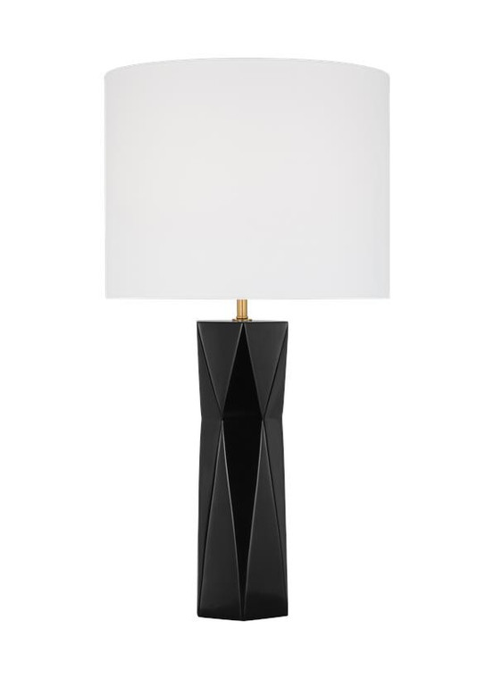 Visual Comfort Studio Drew & Jonathan Fernwood Modern Medium Table Lamp in Gloss Black DJT1061GBK1