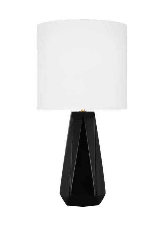 Visual Comfort Studio Drew & Jonathan Moresby Transitional Medium Table Lamp in Gloss Black DJT1071GBK1