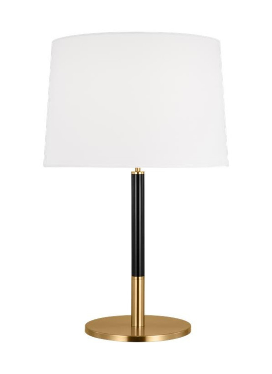 Visual Comfort Studio kate spade new york Monroe Modern Medium Table Lamp in Burnished Brass / Gloss Black KST1041BBSGBK1