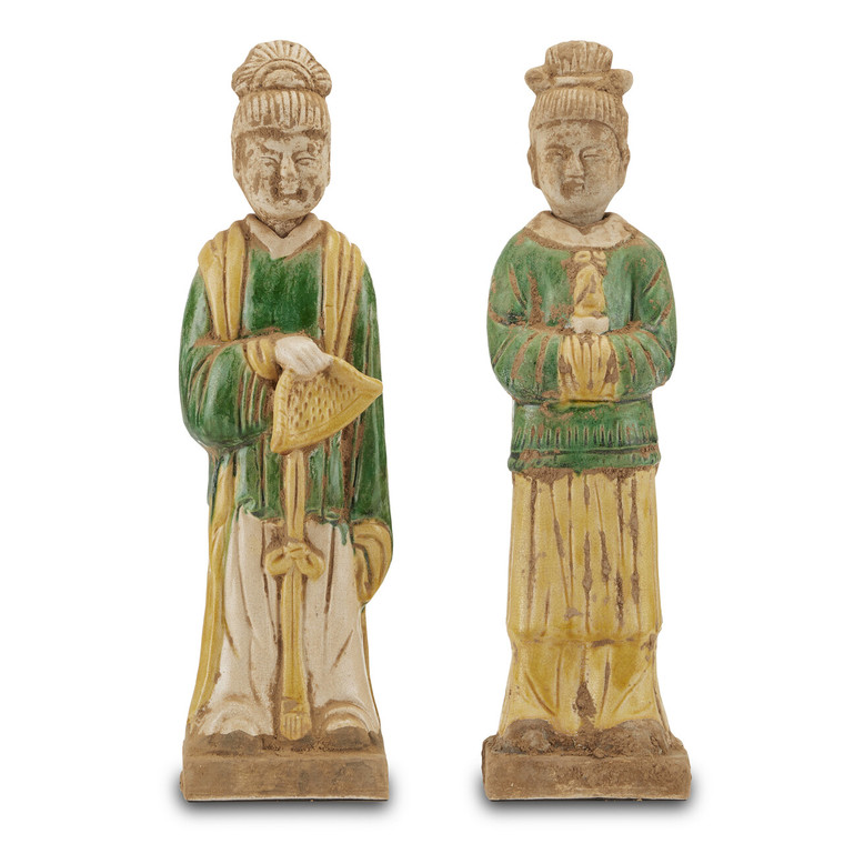 Currey & Co. Tang Dynasty Palace Servants Set of Two 1200-0597