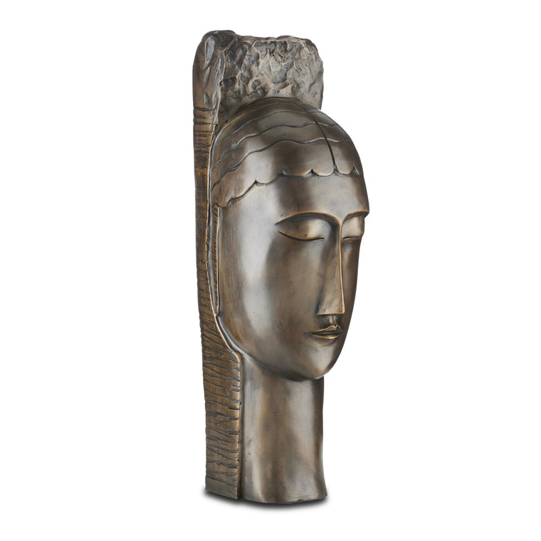 Currey & Co. Art Deco Head Bronze 1200-0598