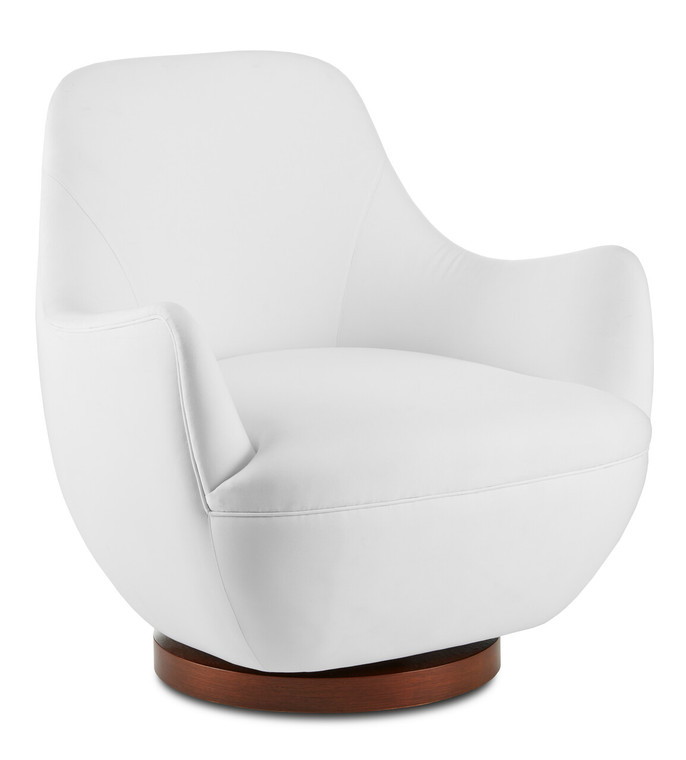 Currey & Co. Brene Muslin Swivel Chair 7000-0571