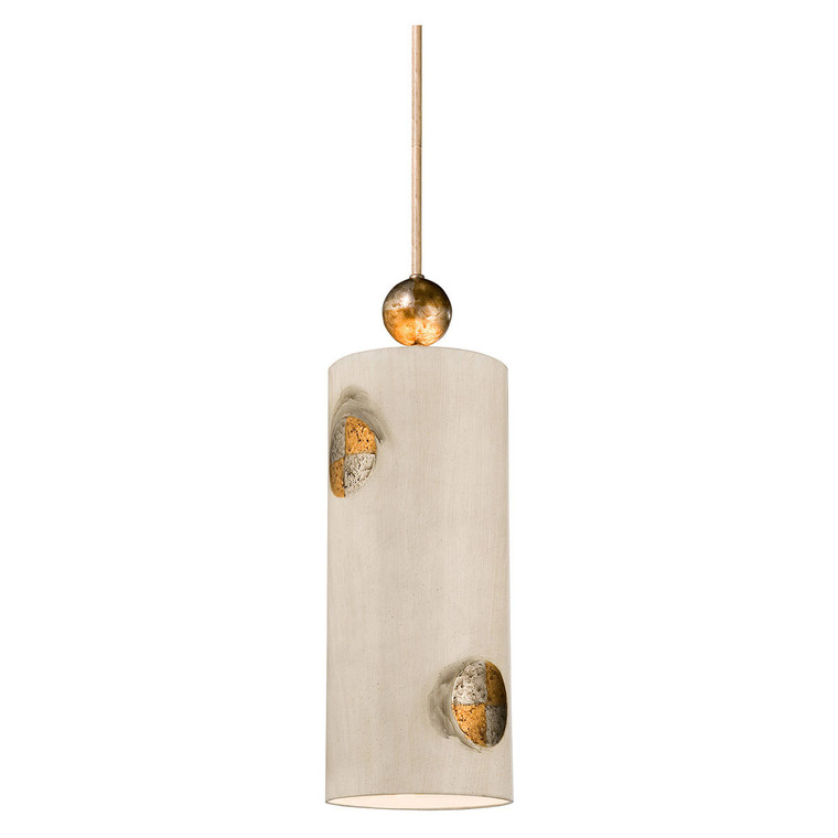 Lucas McKearn Compass Inspired Dining and Island Pendant in Ivory and Light Brown Accents
