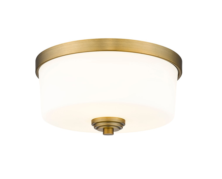 Z-Lite Arlington 2 Light Flush Mount in Heritage Brass 220F2-HBR