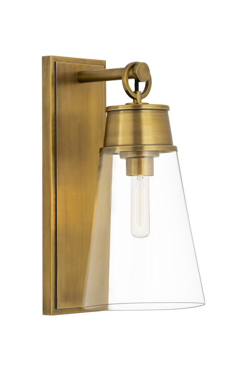 Z-Lite Wentworth 1 Light Wall Sconce in Rubbed Brass 2300-1SL-RB