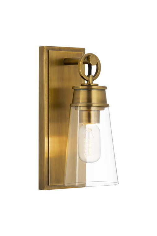 Z-Lite Wentworth 1 Light Wall Sconce in Rubbed Brass 2300-1SS-RB