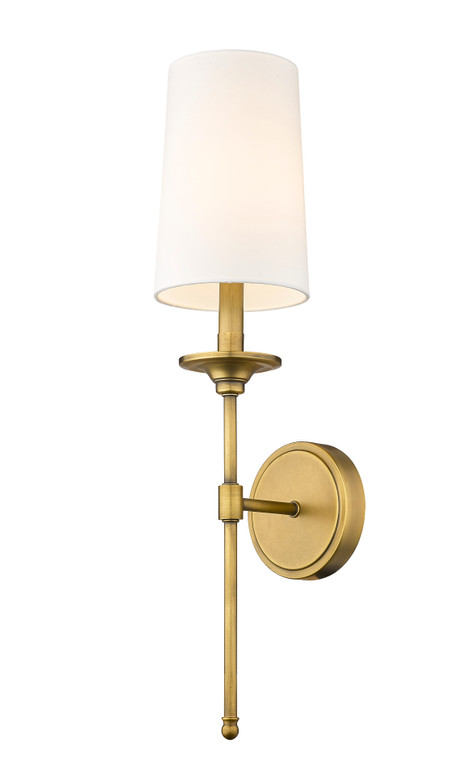 Z-Lite Emily 1 Light Wall Sconce in Rubbed Brass 3033-1S-RB