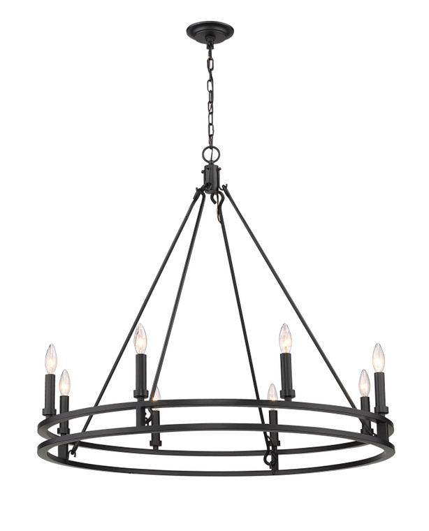 Z-Lite Dennison Chandelier in Matte Black 4005-8MB