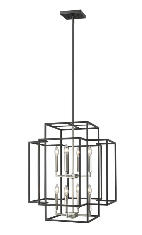 Z-Lite Titania Pendant in Black + Brushed Nickel 454-28BK-BN