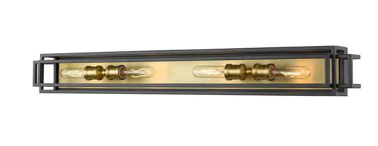 Z-Lite Titania 4 Light Vanity in Bronze + Olde Brass 454-4V-BRZ-OBR