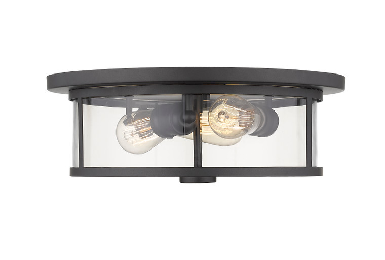 Z-Lite Savannah 3 Light Flush Mount in Bronze 462F16-BRZ