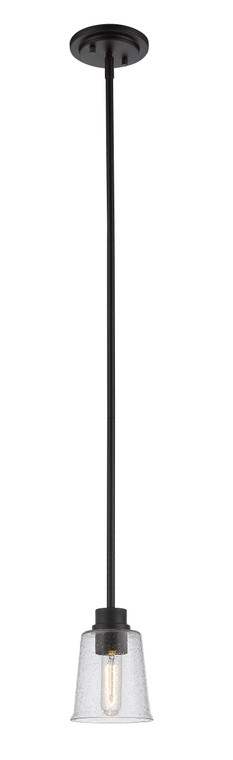 Z-Lite Bohin 1 Light Pendant in Matte Black 464MP-MB