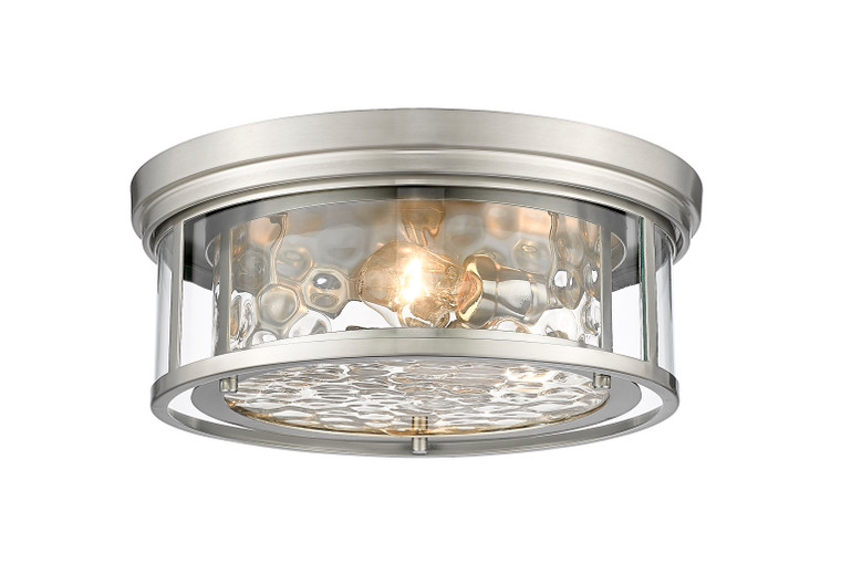 Z-Lite Clarion 3 Light Flush Mount in Brushed Nickel 493F3-BN