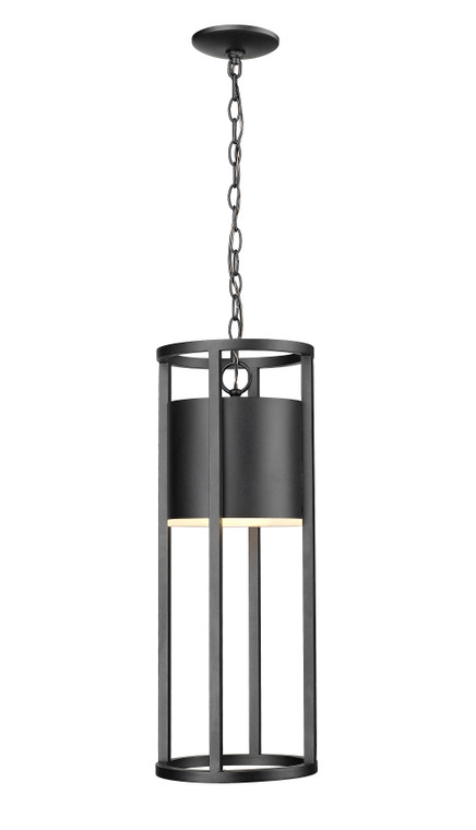 Z-Lite Luca 1 Light Outdoor Chain Mount Ceiling Fixture in Black 517CHB-BK-LED