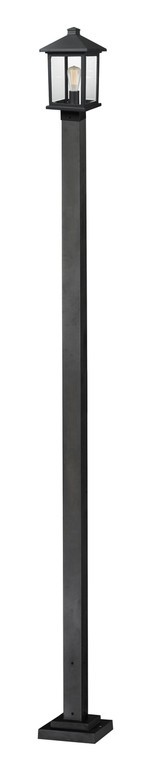 Z-Lite Portland Outdoor Post Mounted Fixture in Black 531PHMS-536P-BK