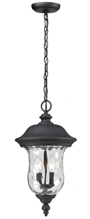 Z-Lite Armstrong 3 Light Outdoor Chain Mount Ceiling Fixture in Black 533CHB-BK
