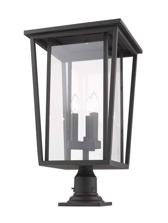 Z-Lite Seoul Outdoor Pier Mounted Fixture in Oil Rubbed Bronze 571PHXLR-533PM-ORB