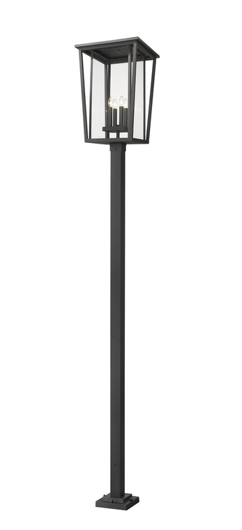 Z-Lite Seoul Outdoor Post Mounted Fixture in Black 571PHXXLS-536P-BK