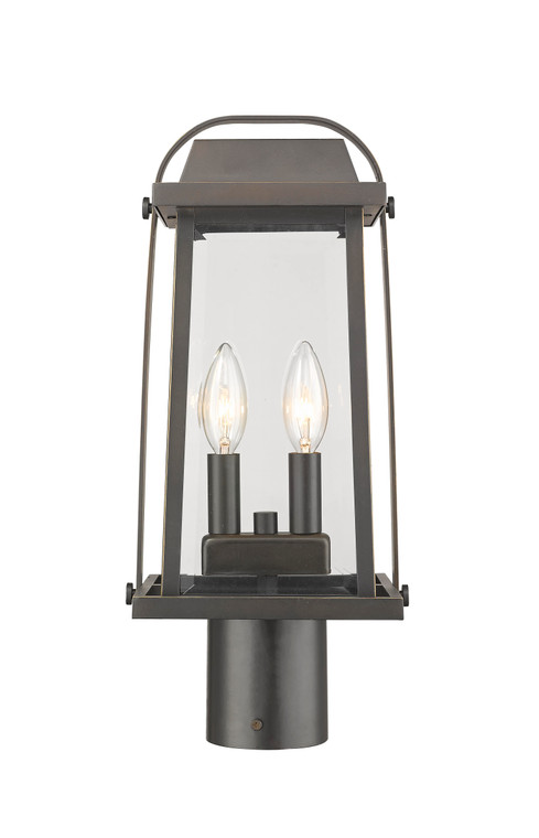 Z-Lite Millworks 2 Light Outdoor Post Mount Fixture in Oil Rubbed Bronze 574PHMR-ORB