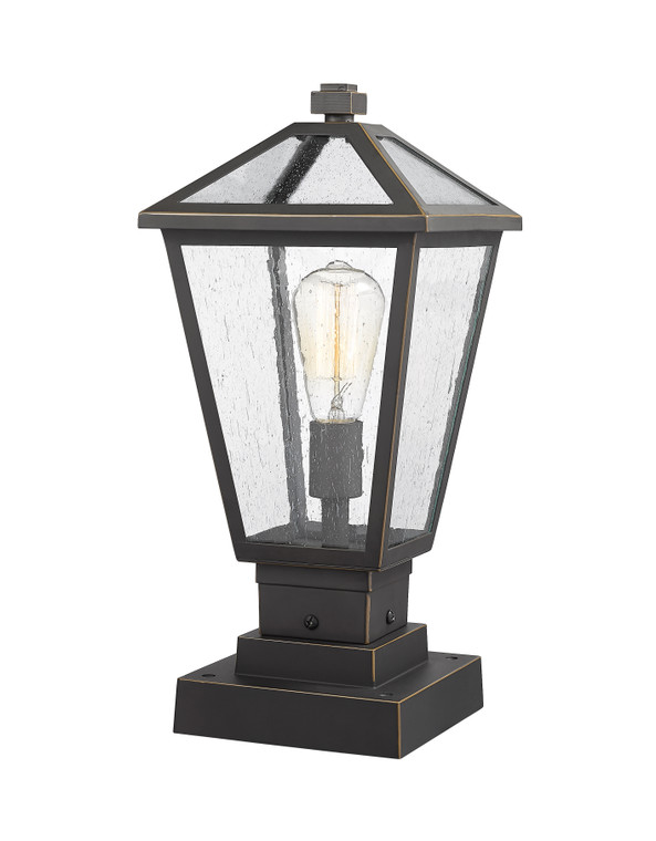 Z-Lite Talbot 1 Light Outdoor Pier Mounted Fixture in Oil Rubbed Bronze 579PHMS-SQPM-ORB