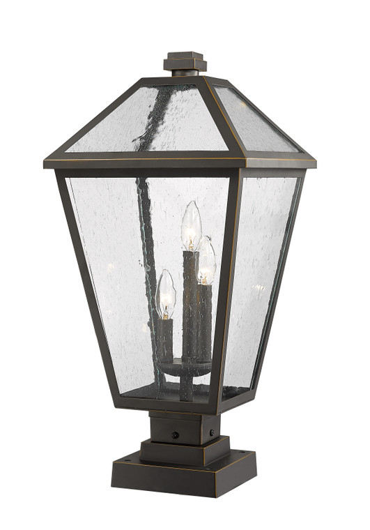 Z-Lite Talbot 3 Light Outdoor Pier Mounted Fixture in Oil Rubbed Bronze 579PHXLS-SQPM-ORB