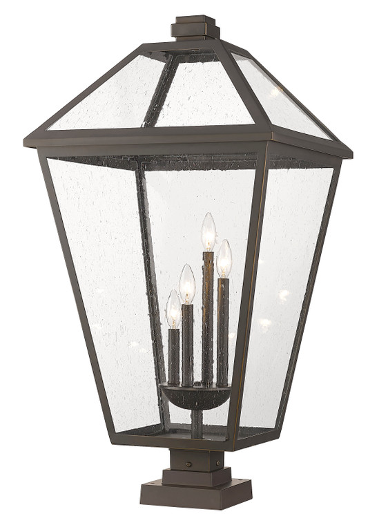 Z-Lite Talbot Outdoor Pier Mounted Fixture in Oil Rubbed Bronze 579PHXLXS-SQPM-ORB