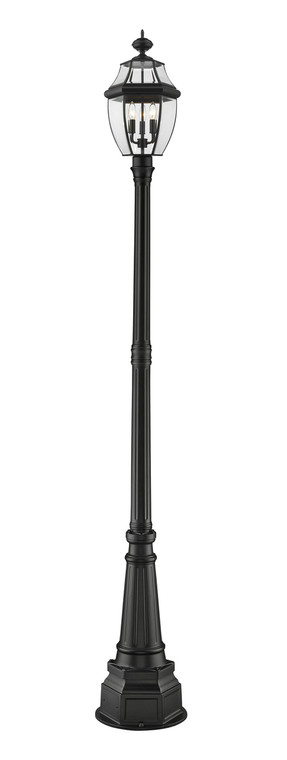 Z-Lite Westover Outdoor Post Mounted Fixture in Black 580PHB-564P-BK