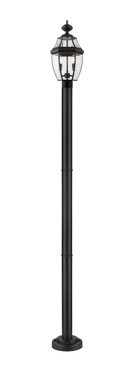 Z-Lite Westover Outdoor Post Mounted Fixture in Black 580PHM-567P-BK