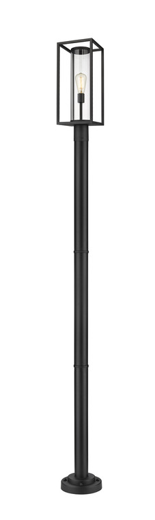 Z-Lite Dunbroch Outdoor Post Mounted Fixture in Black 584PHBR-567P-BK