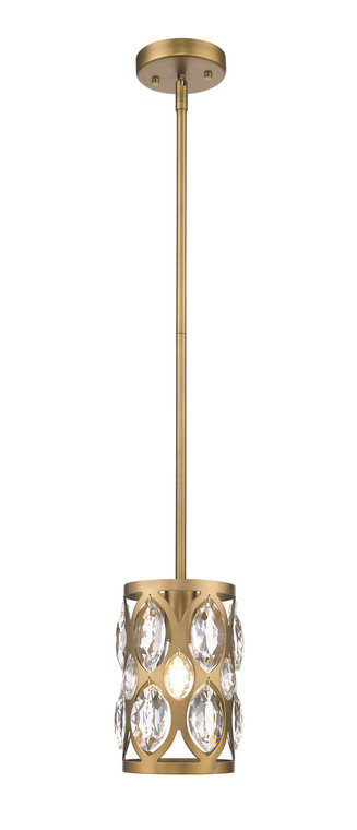 Z-Lite Dealey 1 Light Pendant in Heirloom Brass 6010MP-HB