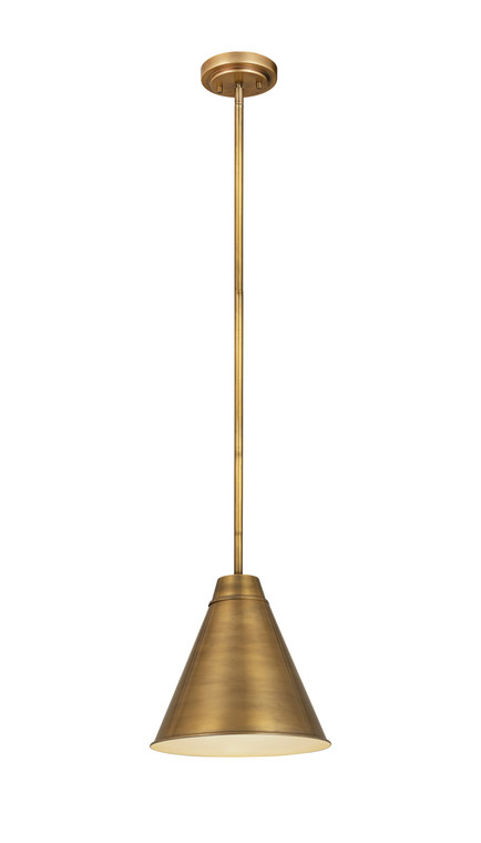 Z-Lite Eaton 1 Light Pendant in Rubbed Brass 6011P12-RB