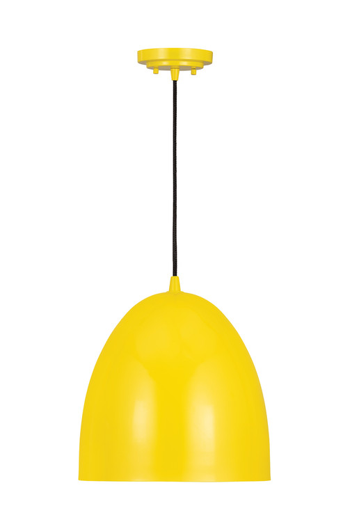 Z-Lite Z-Studio 1 Light Pendant in Yellow 6012P12-YEL