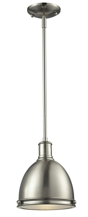 Z-Lite Mason 1 Light Pendant in Brushed Nickel 710MP-BN