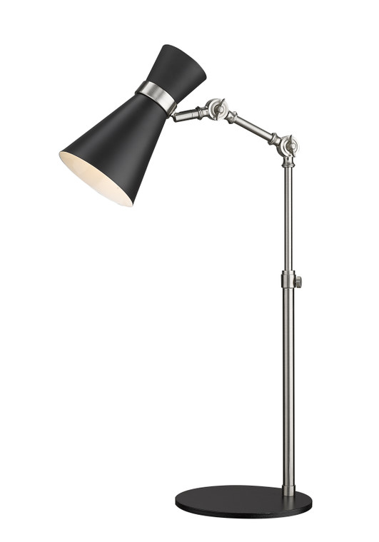 Z-Lite Soriano 1 Light Table Lamp in Matte Black + Brushed Nickel 728TL-MB-BN
