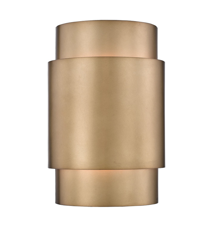 Z-Lite Harlech 2 Light Wall Sconce in Rubbed Brass 739S-RB