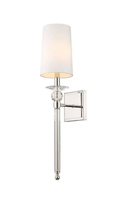 Z-Lite Ava 1 Light Wall Sconce in Polished Nickel 804-1S-PN
