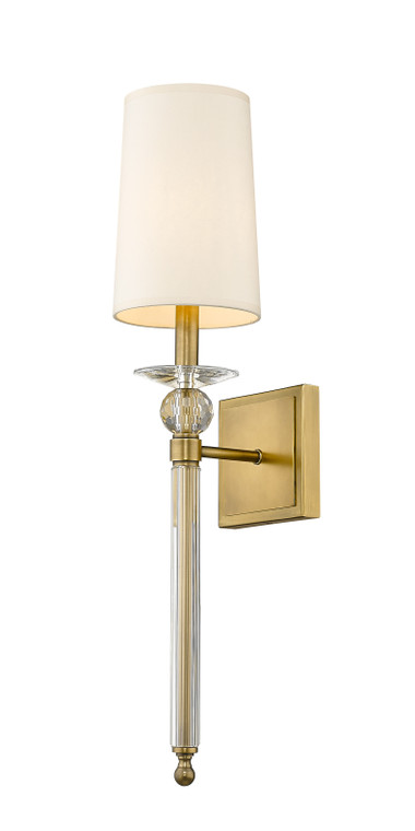 Z-Lite Ava 1 Light Wall Sconce in Rubbed Brass 804-1S-RB