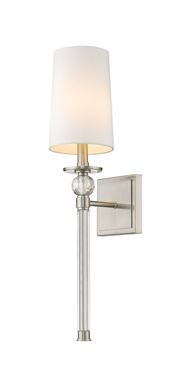 Z-Lite Mia 1 Light Wall Sconce in Brushed Nickel 805-1S-BN