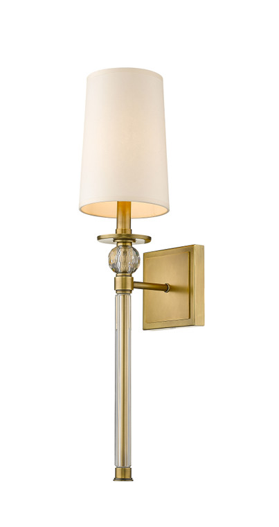 Z-Lite Mia 1 Light Wall Sconce in Rubbed Brass 805-1S-RB