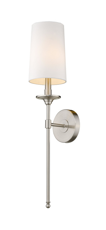 Z-Lite Emily 1 Light Wall Sconce in Brushed Nickel 807-1S-BN