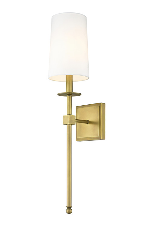 Z-Lite Camila 1 Light Wall Sconce in Rubbed Brass 811-1S-RB-WH