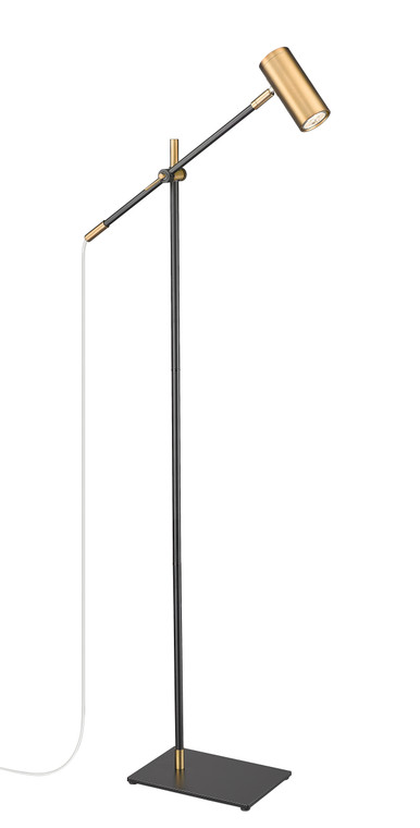 Z-Lite Calumet 1 Light Floor Lamp in Matte Black + Olde Brass 814FL-MB-OBR