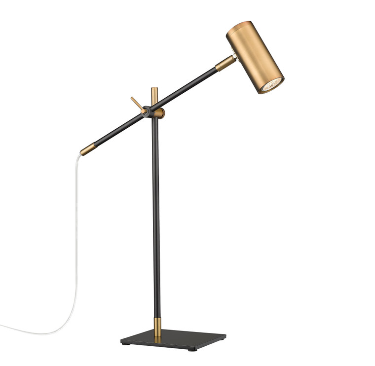 Z-Lite Calumet 1 Light Table Lamp in Matte Black + Olde Brass 814TL-MB-OBR