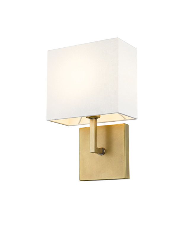 Z-Lite Saxon 1 Light Wall Sconce in Rubbed Brass 815-1S-RB