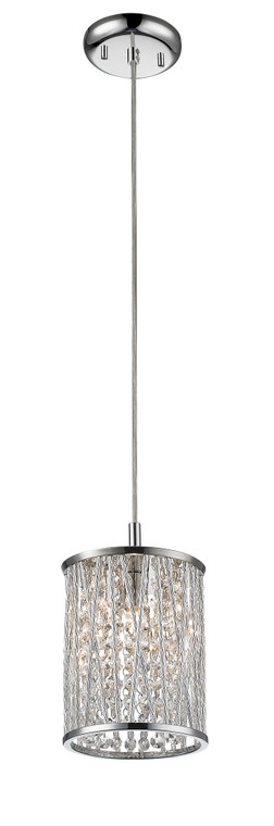 Z-Lite Terra 1 Light Pendant in Chrome 872CH-RMP